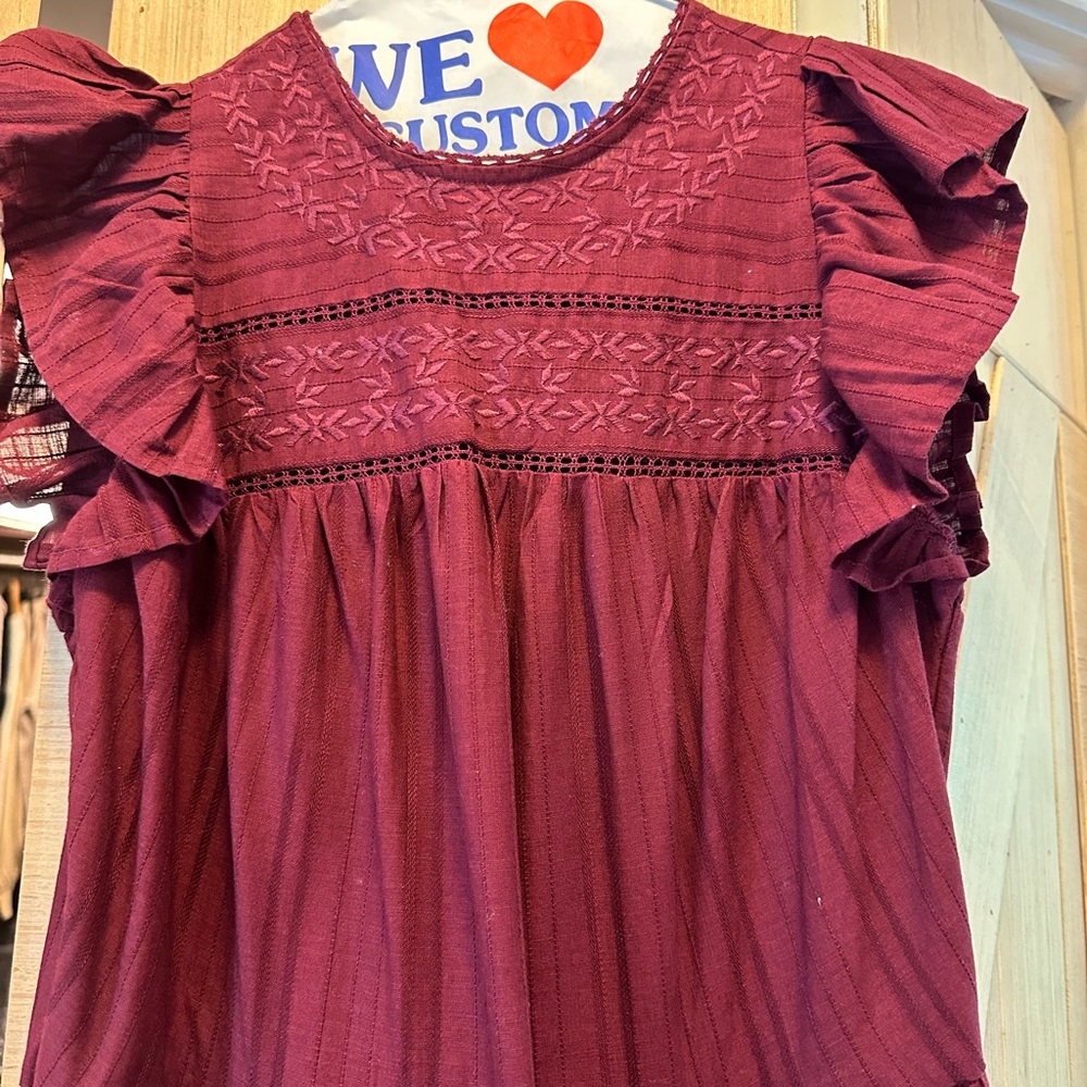 Universal Thread Red Pleated Maxi Dress Sleeveless Square Neck with pockets!!! - Picture 2 of 9
